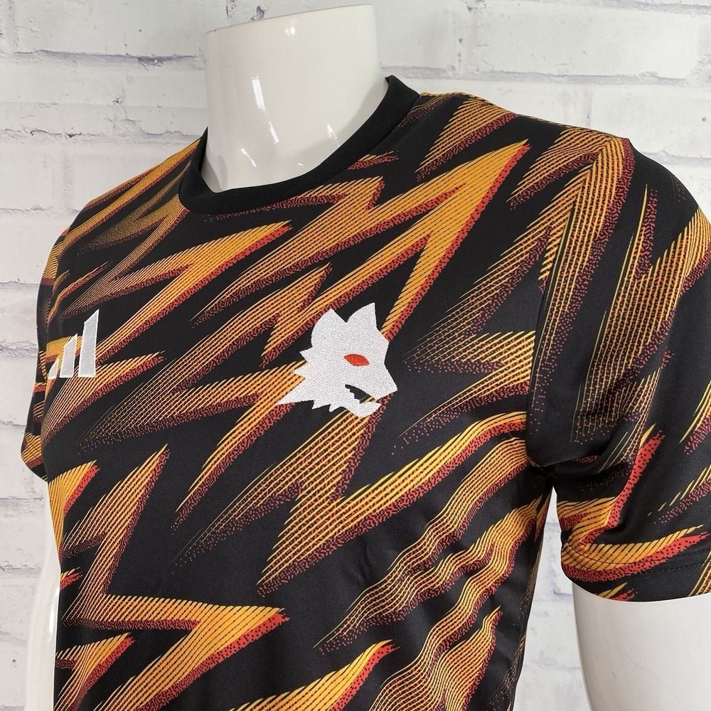 Adidas Jersey Size Small AS Roma Pre-Match Jersey Black Orange Slim Fit NWT
